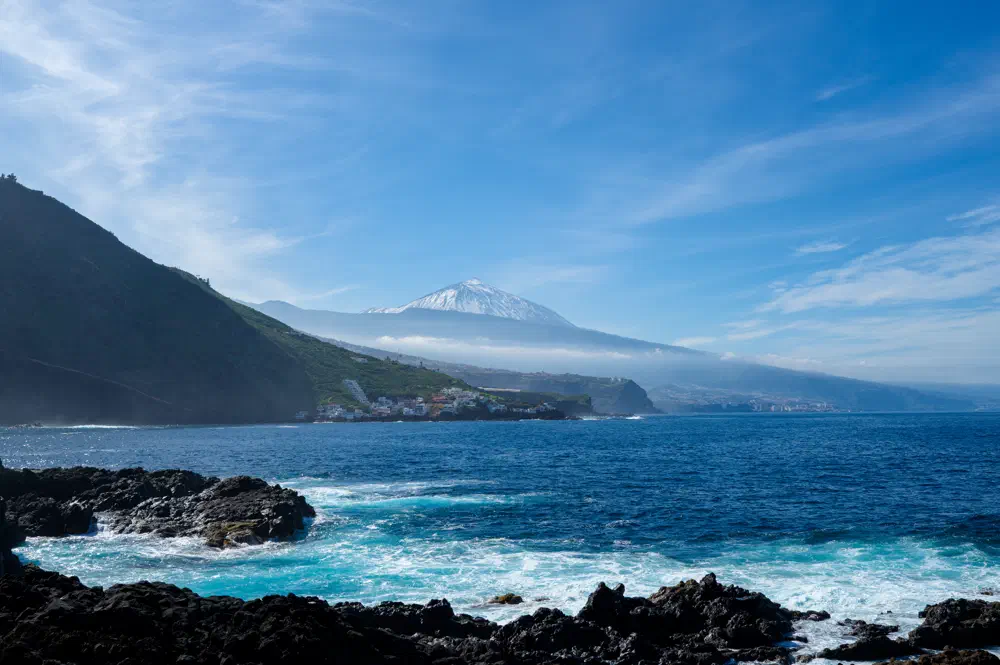 Snow on Mount Teide, Tenerife. 31st December 2025.